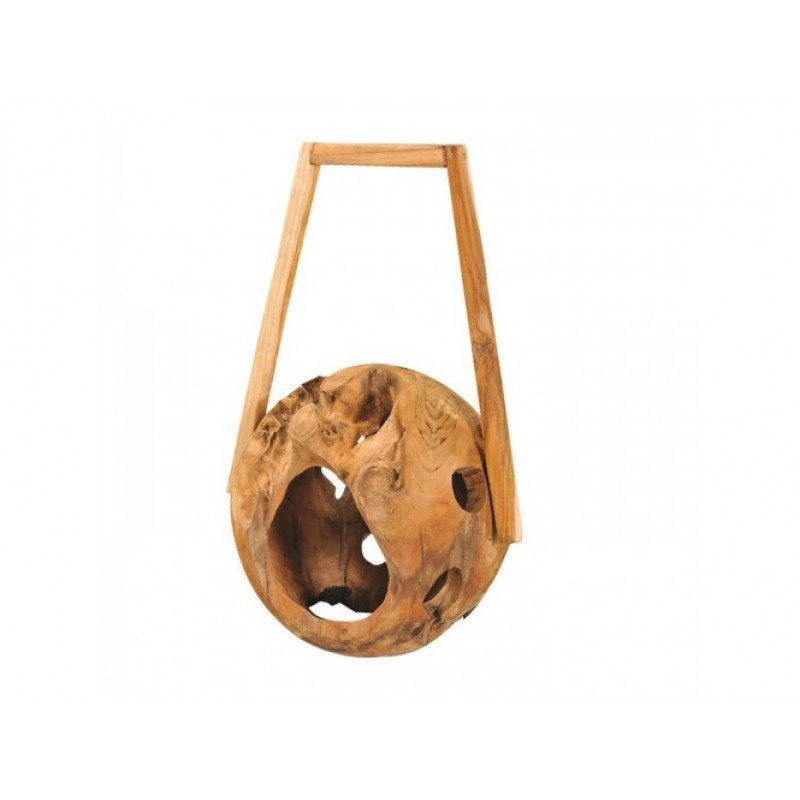 Διακοσμητική λάμπα- φωτιστικό  απο ξυλο teak -30Χ30Χ40 cm   JK 401037 