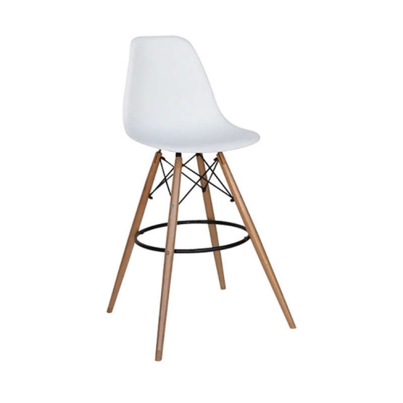 Σκαμπό Μπαρ Ξύλινο   ( PC 016 WH white)   60Χ60Χ75/116εκ.