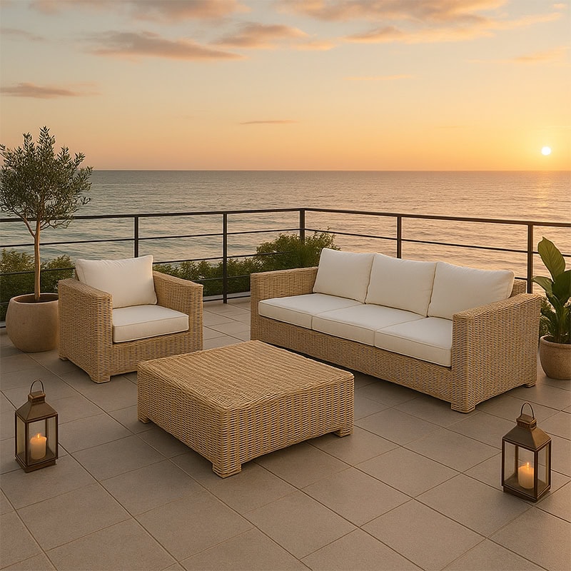 Σαλόνι από Rattan set 4 τμχ Rini – 120117 SET   