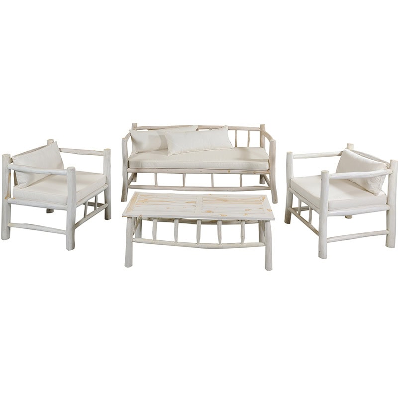 Σετ Σαλονιού απο Teak με Τριθέσιο Καναπέ - JKG 121648