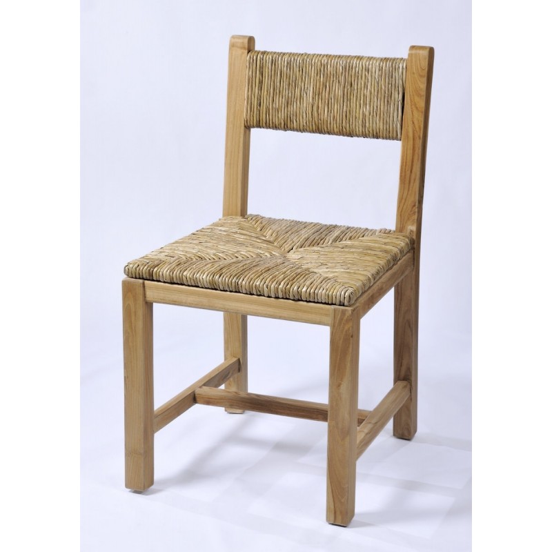 Καρέκλα SAN PAOLO Από Ξύλο Teak Ψάθινο Κάθισμα – 122820  Διάσταση προϊόντος: 50X45X80H 