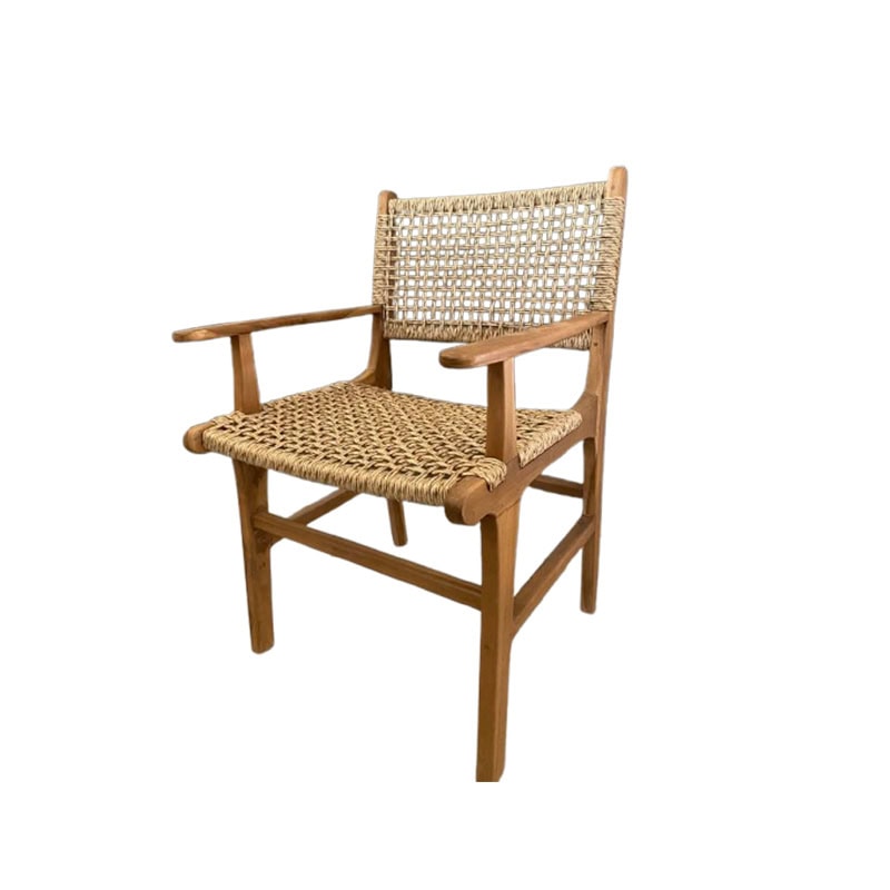 JK  123420.01   Καρέκλα από ξύλο Teak και συνθετικό Rattan Arm Catania  50X54X85H.