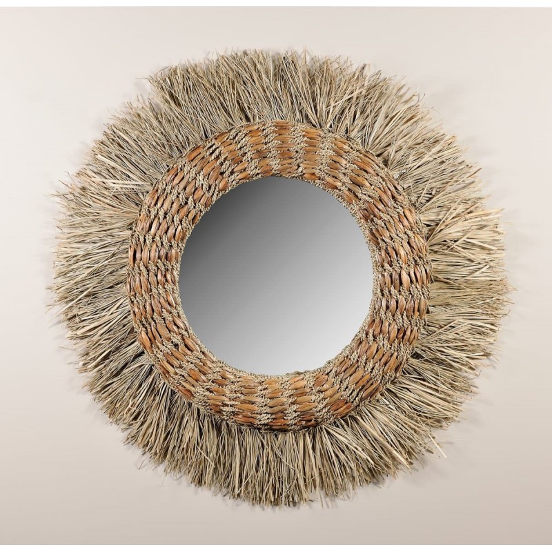 Καθρέπτης χειροποίητος από seagrass Διάστασή: Φ.120 -  JKG 124186 