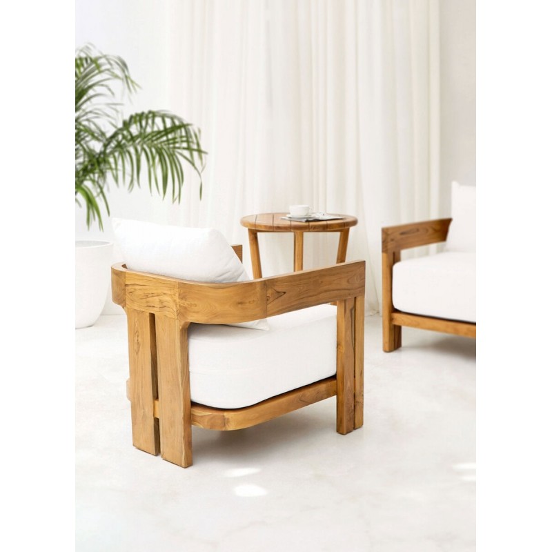 Σαλόνι NAGOYA SET 3 τμχ από από ξύλο Teak -1257711 Διαστάσεις Προϊόντος : Πολυθρόνες: 70X74X64H, Τραπεζάκι: 60X65H