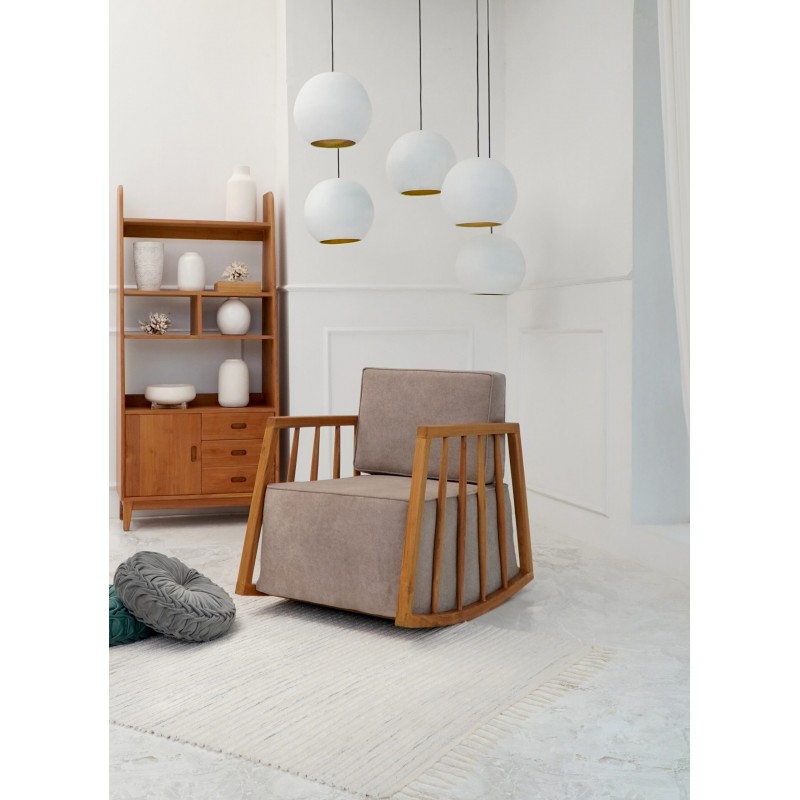 Κουνιστή Πολυθρόνα από ξύλο Teak Marini – 125868    Διάσταση προϊόντος: 70X96X74H