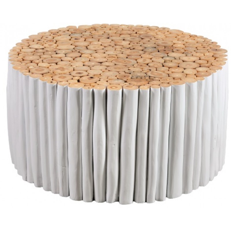 Jk 133293  Τραπεζάκι χαμηλό από κορμούς ξύλου 80x80x40cm