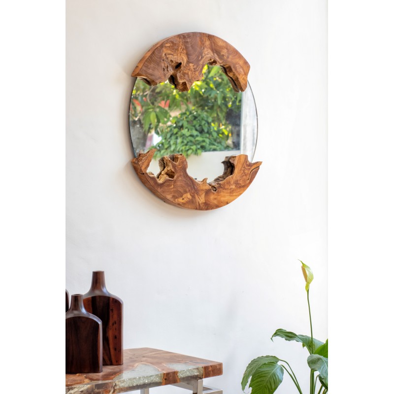 Καθρέπτης χειροποίητος από ξυλο  Διάστασή: Φ 60 -  JKG 134286 