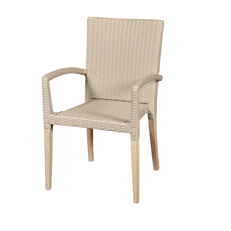 Πολυθρόνα από συνθετικό RATTAN VIRO – 1746P white wash    Διάσταση προϊόντος: 55X50X90H