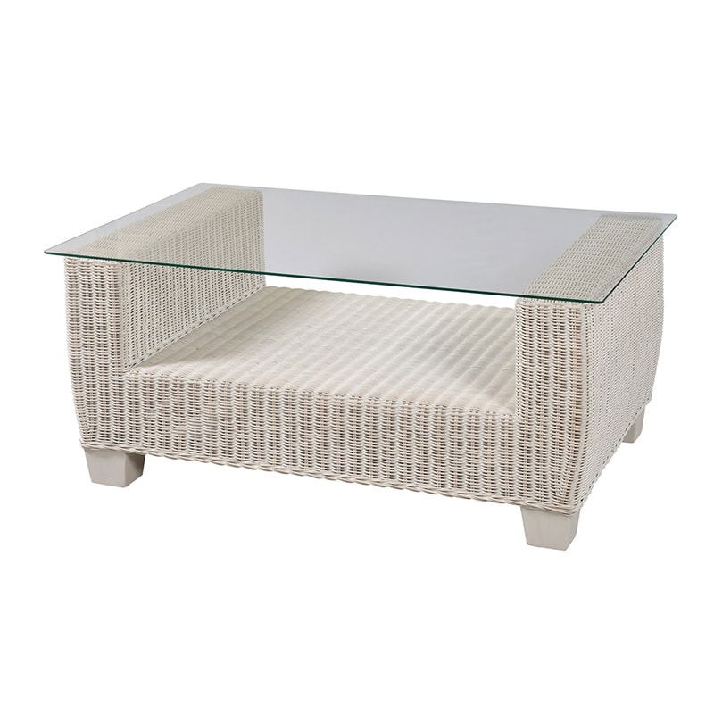 Τραπέζι Monaco από φυσικό Rattan σε white wash απόχρωση – 3197w/w