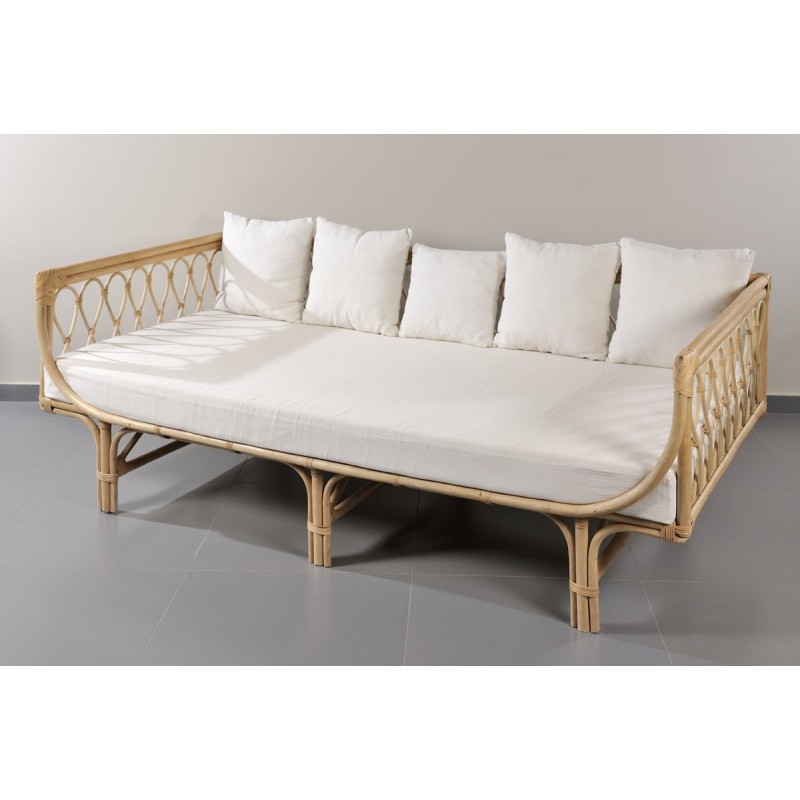 Καναπές Aliki Με Πλάτη Από Φυσικό Rattan – 32510 Διάσταση προϊόντος: 200X100X76H