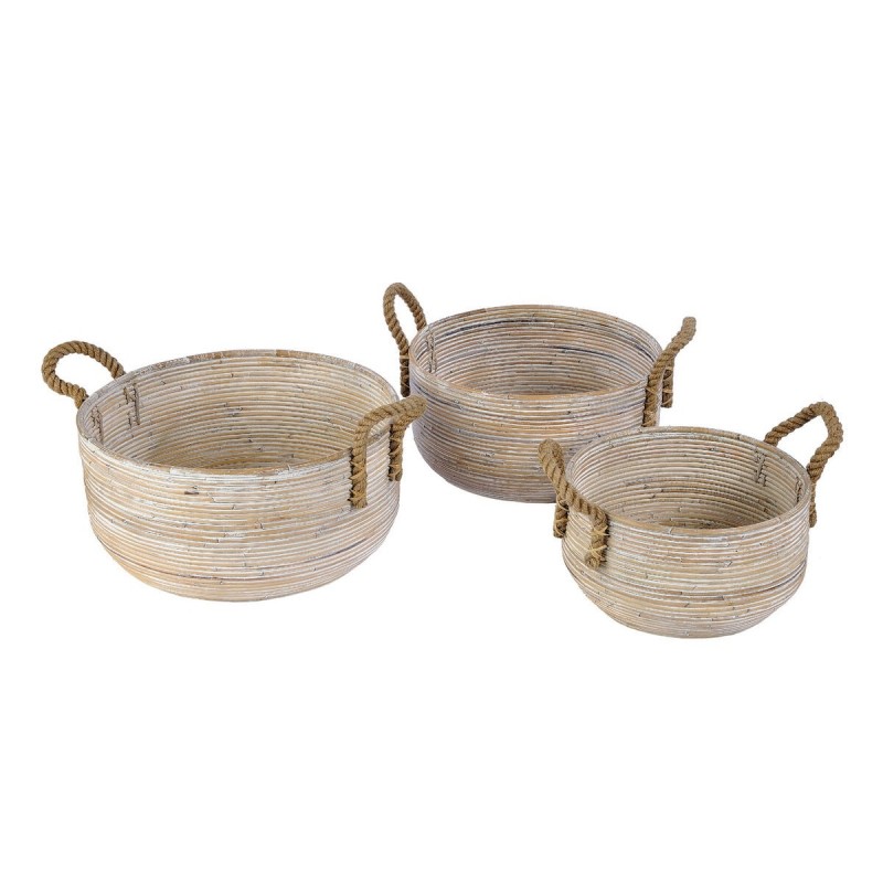 Καλάθια Boho από φυσικό Rattan σετ 3 τεμαχίων – 32801