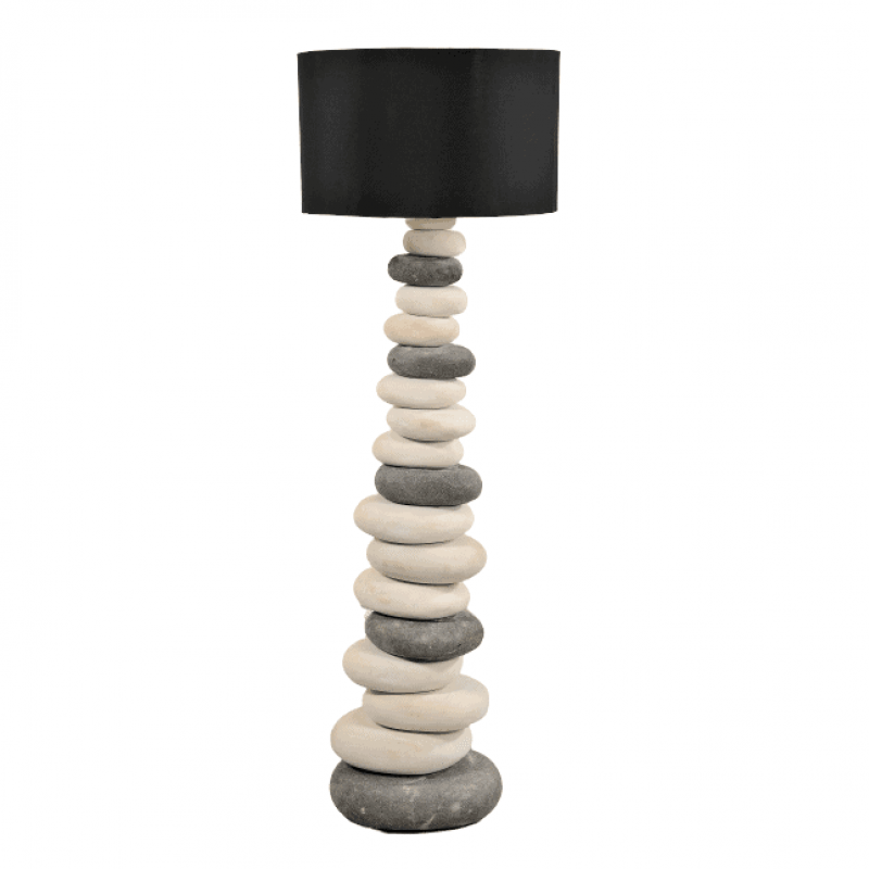 Big Stone lamp Διακοσμητικό ενδοδαπέδιο από φυσικά βότσαλα. Διάσταση ύψος: 1,20.  JKG 400875