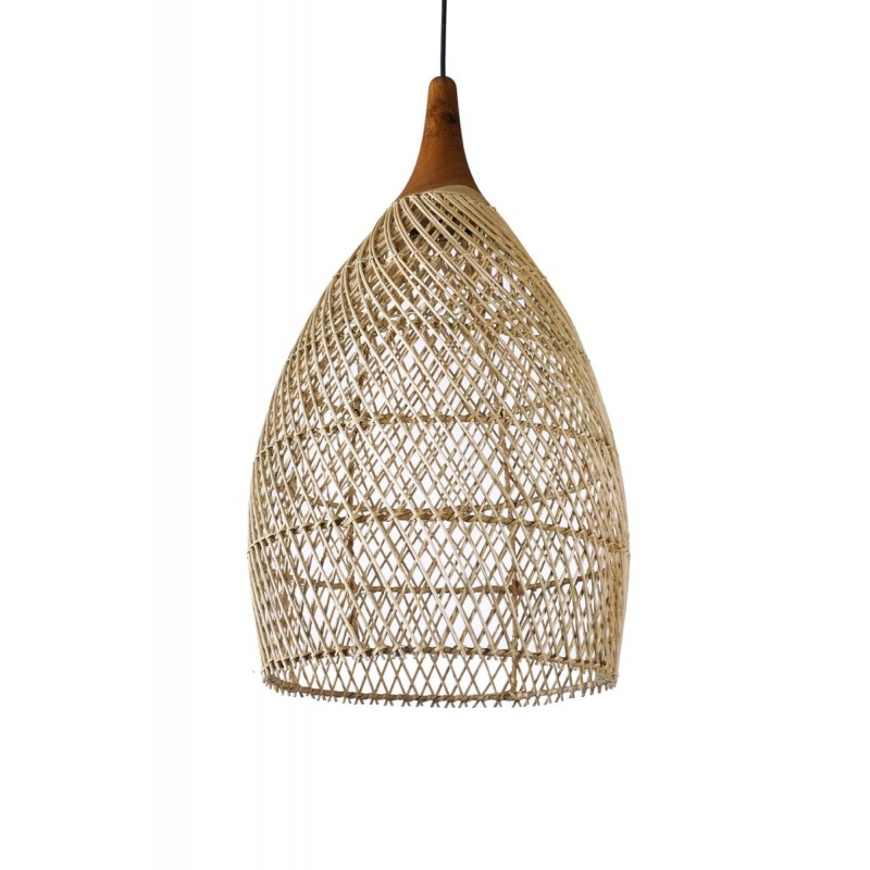 Φωτιστικό Οροφής SIRIUS Από Φυσικό Rattan Και Ξύλο Teak – 401902 Διάσταση προϊόντος: Φ50Χ80Η 