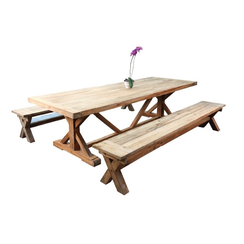 Τραπέζι εξωτερικού χώρου country από ξύλο teak 280*100*75cm. 800991/280