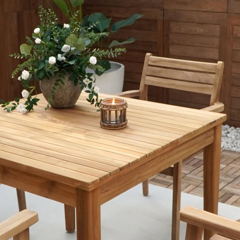 Τραπέζι από ξύλο Teak Kinito– 802223  Διάσταση προϊόντος: 90X90Χ75Η