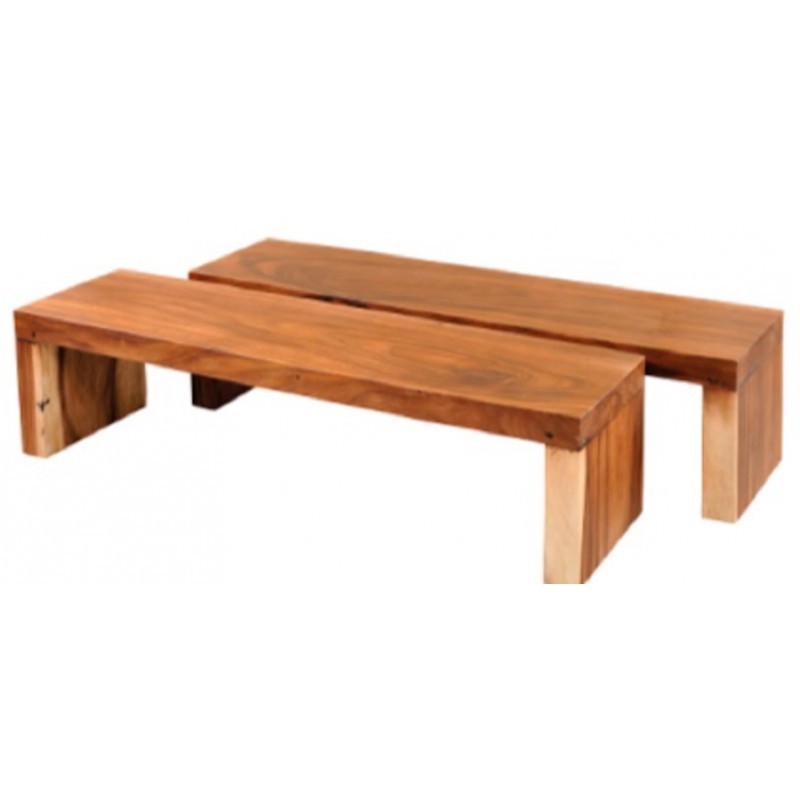 MINIMAL COFFEE TABLE (SET OF 2) sku 15040 - Τραπέζι σαλονιού (σετ 2) από μασίφ ξύλο Suar -150Χ40Χ40ΤΕΜ
