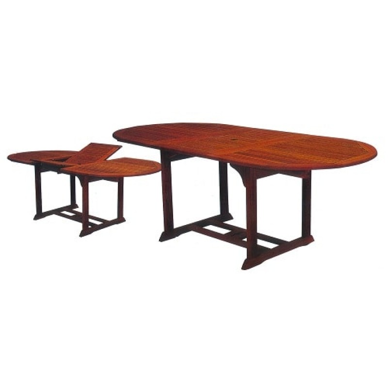 JK 9800253  τραπέζι  οβάλ από ξύλο  keruing επεκτεινόμενομενο  μήκος 1,20-1,80Χ0,73Χ1,00