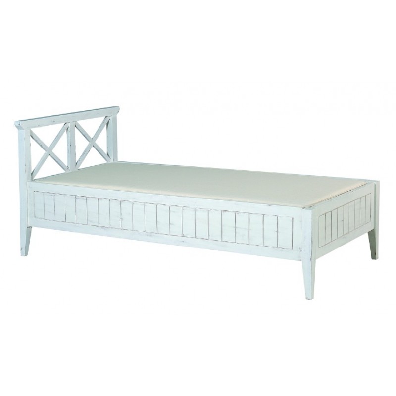 BD19 WHITE  ΚΡΕΒΑTΙ ΛΕΥΚΟ ΜΟΝΟ ΜΑΟΝΙ-ΦΟΥΡΝΙΣΤΟ   105*209*90 ( ΓΙΑ ΣΤΡΩΜΑ 100Χ200 )