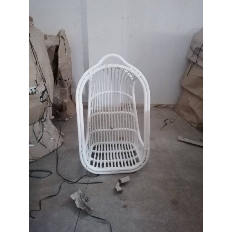 Κούνια από φυσικό ρατταν χρωμα  λευκό  ( 0,83 x 1,18 x 0,59) - JKG 30472WW