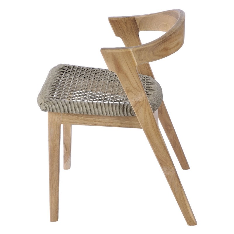 Καρέκλα από ξύλο Teak και κορδόνι-Ionian  Διάσταση προϊόντος: 52*55*73H