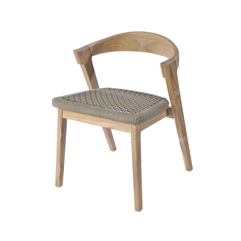 Καρέκλα από ξύλο Teak και κορδόνι-Ionian  Διάσταση προϊόντος: 52*55*73H