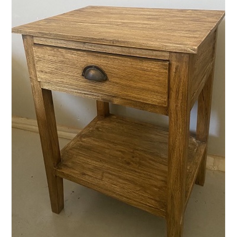 JK 122011 ΚΟΜΟΔΙΝΟ  ΣΕ ΧΡΏΜΑ ANTIQUE NATURAL ΑΠΌ ΞΎΛΟ ΜΑΌΝΙ ΔΙΆΣΤΑΣΗ ΠΡΟΙΟΝΤΟΣ: 0,55X0,42X0,75