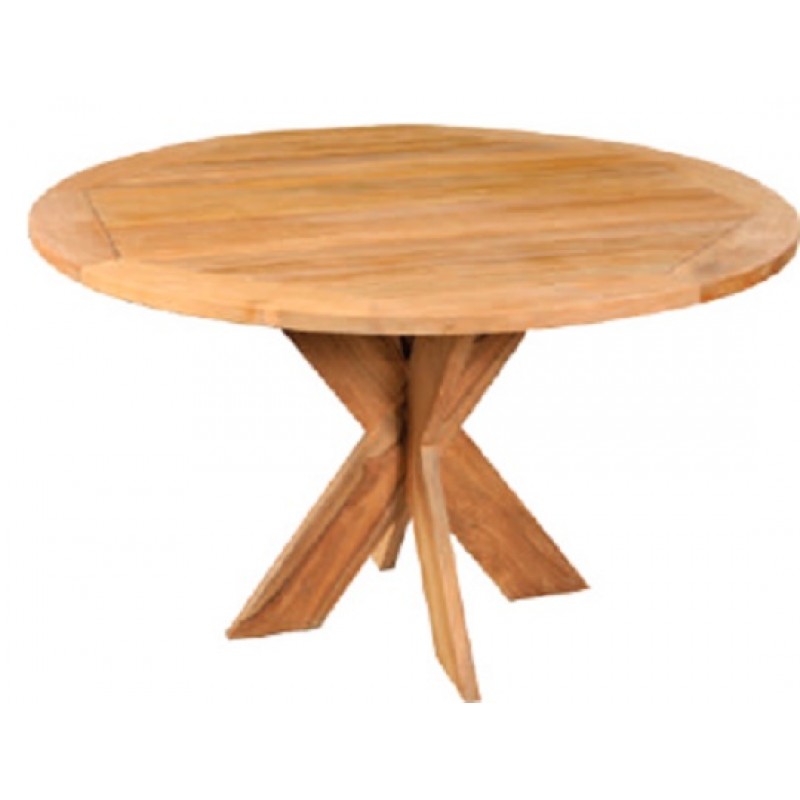 LYON ROUND DINING TABLE  (122448) τραπέζι μασίφ ξύλο teak σε φυσική απόχρωση Φ 120 Χ 78