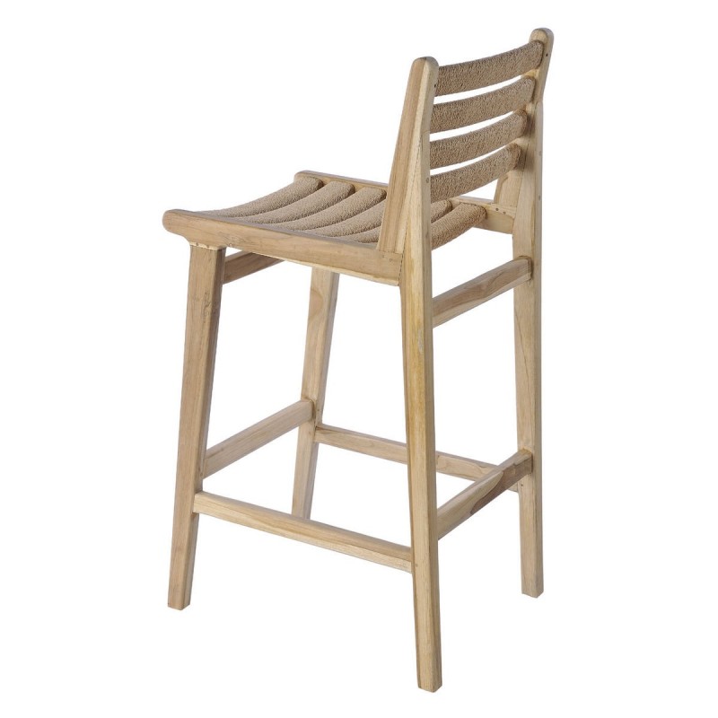 Σκαμπό από ξύλο Teak και Loom κάθισμα- Syros Διάσταση Προϊόντος: 42x55x98.5