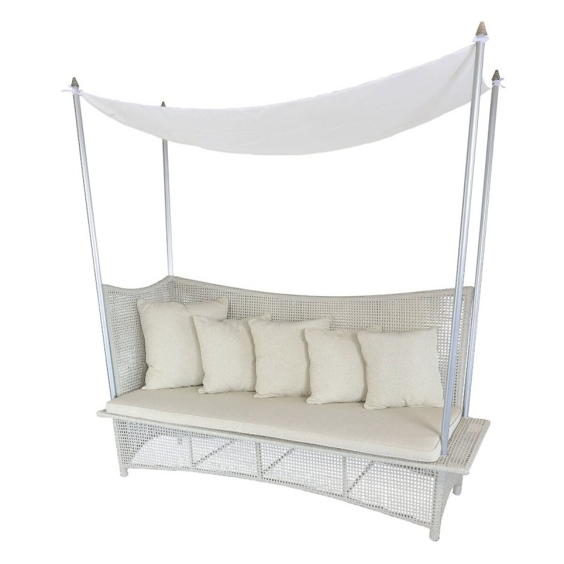 Καναπές ( VALENTINA DB  WHITE) Καναπες Συνθετικο Ρατταν  2,13 x 0,75 cm 