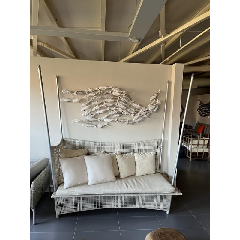 Καναπές ( VALENTINA DB  WHITE) Καναπες Συνθετικο Ρατταν  2,13 x 0,75 cm 