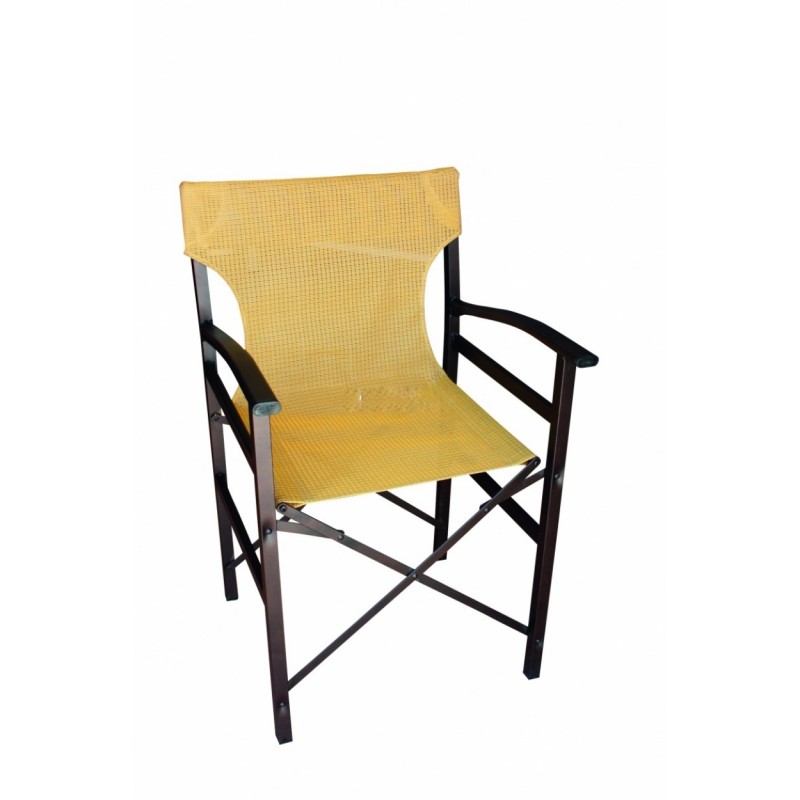 Πολυθρόνα σκηνοθέτη από ενισχυμένο μεταλλικό σωλήνα χρώμα μαύρο με κίτρινο πανί 58 x 84 x 52 cm