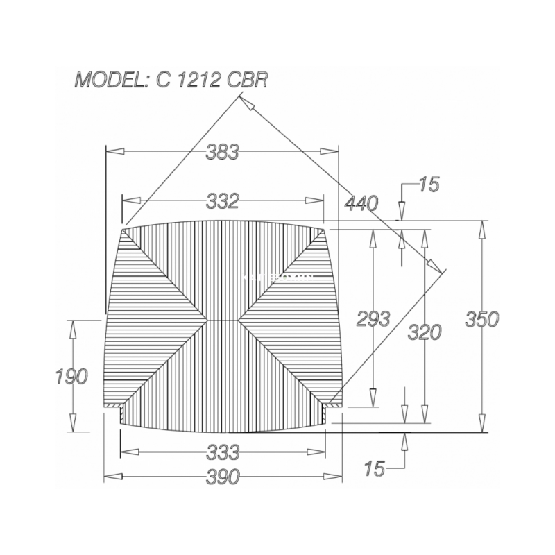 Ψάθα για Καρέκλα Καφενείου/Ταβέρνας 35Χ39 C1212CBR  