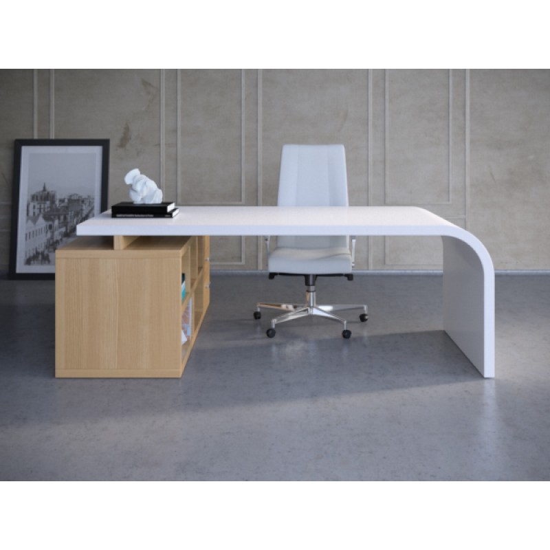 Kom IRIS set 2 τμχ - Γραφείο με συρταριέρα 180*160*75