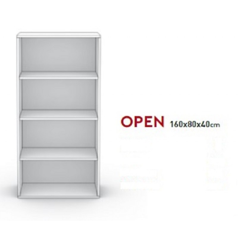 KOM OPEN - Βιβλιοθήκη από μελαμίνη  160*80*40 εκ - ανοιχτή