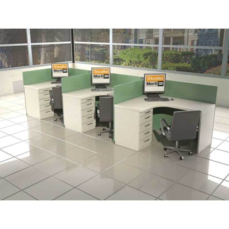 ΕΠΙΠΛΟ ΓΡΑΦΕΙΟΥ workstation 10  ( M100 -140 B 60  Y75 CM   ) η τιμή αφορά τρεις  θέσεις εργασίας 
