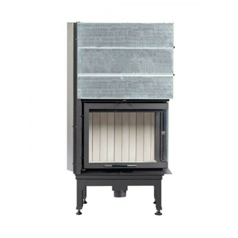 Lazaru e-CORNER 70/51 eC70-51-SFR Ενεργειακό Τζάκι Ξύλου Αερόθερμο 11kW Δεξιά Γωνία με Συρόμενη Ανοιγόμενη Πόρτα