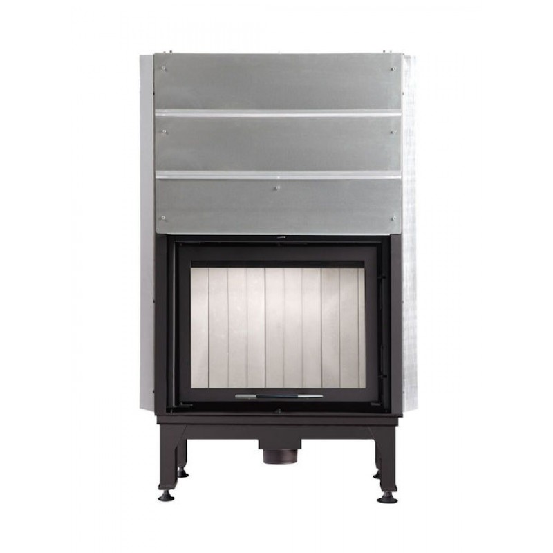 Ενεργειακό Τζάκι E-Line με Συρόμενη Πόρτα e-FLAT 80/51 - Lazaru Επιλογή Με Φυσική Ροή, Χρώμα κεραμικής επένδυσης Μαύρο