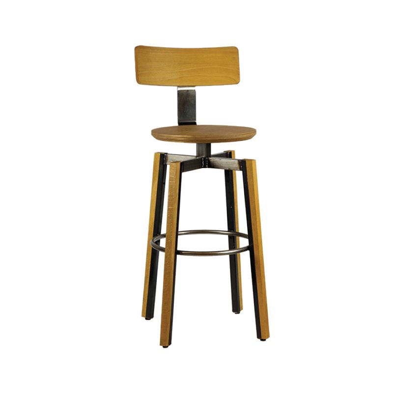 SIT 88   Ξύλινο σκαμπό  με συνδυασμό ξύλο-μέταλλο με περιστρεφόμενο μηχανισμό   Υ: 98 Β: 38 Μ: 38