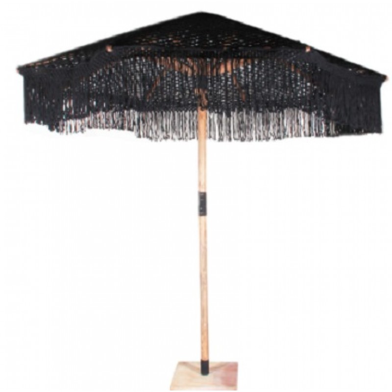 JK 801735 BLACK ΜΑΚΡΑΜΕ ΟΜΠΡΕΛΑ -250*250*200cm ιστος ξύλινος 