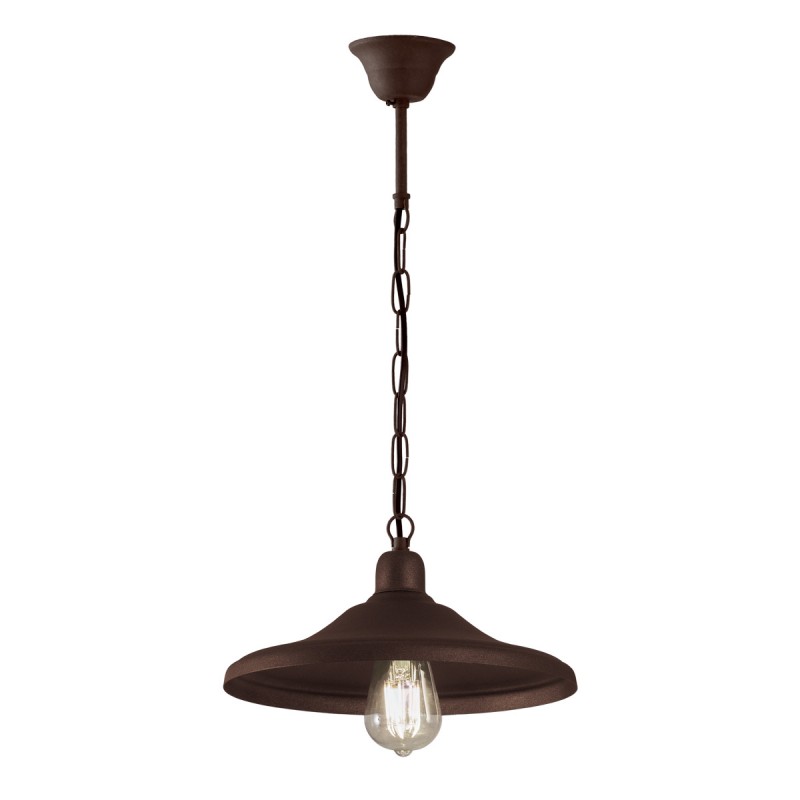 Ρουστίκ κρεμαστό φωτιστικό σε καφέ σκουριά διαμετρος 30 cm   ΙΟΣ 3026C/30 