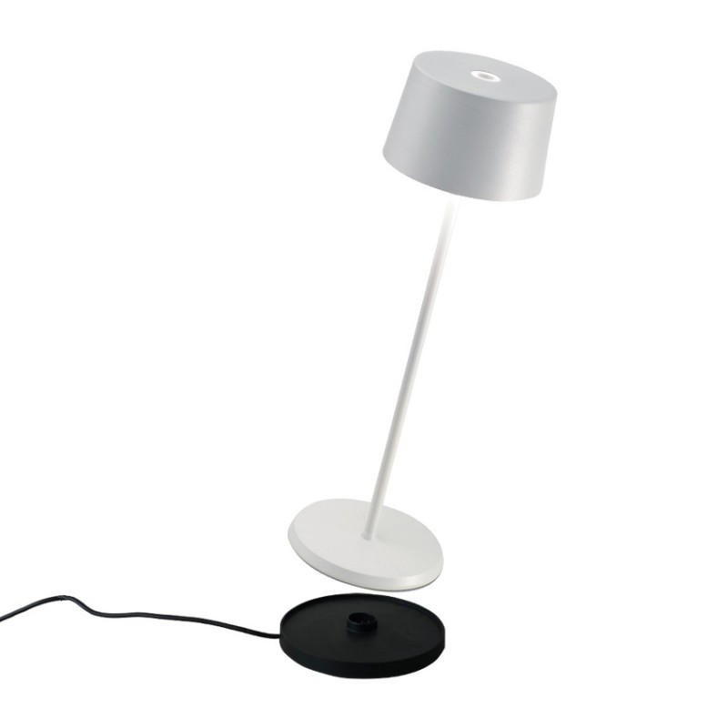 Λευκό επιτραπέζιο φωτιστικό μπαταρίας | OLIVIA 850B3 -Υλικό: Αλουμίνιο  Χρώμα: Λευκό