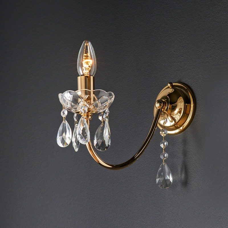Κλασικό επιτοίχιο φωτιστικό με κρύσταλλα | ΒΕΡΓΙΝΑ 79512