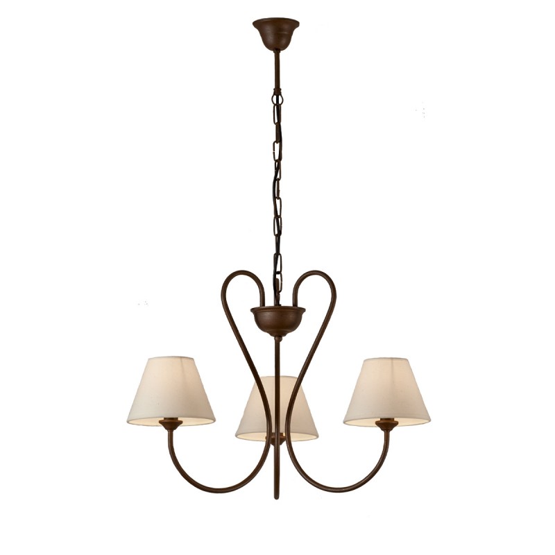 3φωτο ρουστίκ κρεμαστό φωτιστικό σε καφέ πατίνα | ΝΑΞΟΣ-2 5028C/3