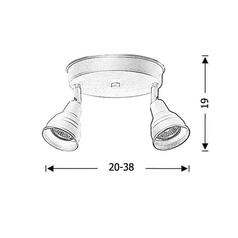 Σποτ οροφής ΙΟΣ 8026C/20/2  Εκρου περλε  