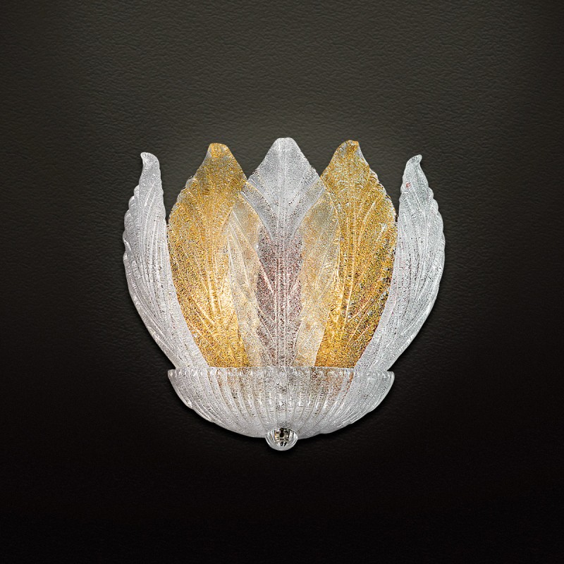 Κλασική απλίκα με κρυστάλλινα φύλλα Μουράνο | ΗΛΙΟΣ 7021