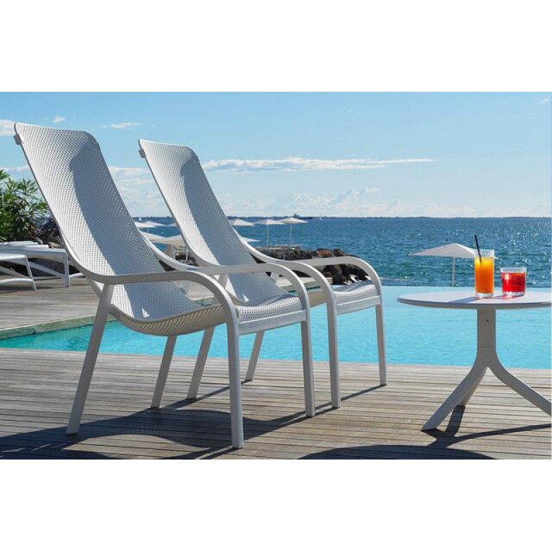 Net Lounge BIANCO 40329.00.000  Πολυθρονα relax απο πολυπροπυλενιο  χρώμα λευκό   61,5*90*42/99cm 