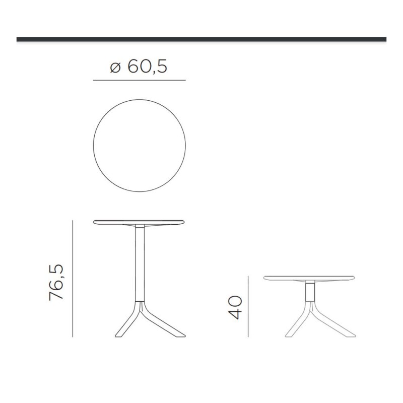 Spritz τραπέζι CORDA 40058.24.000 διαστάσεις  60x60x76.5εκ. 