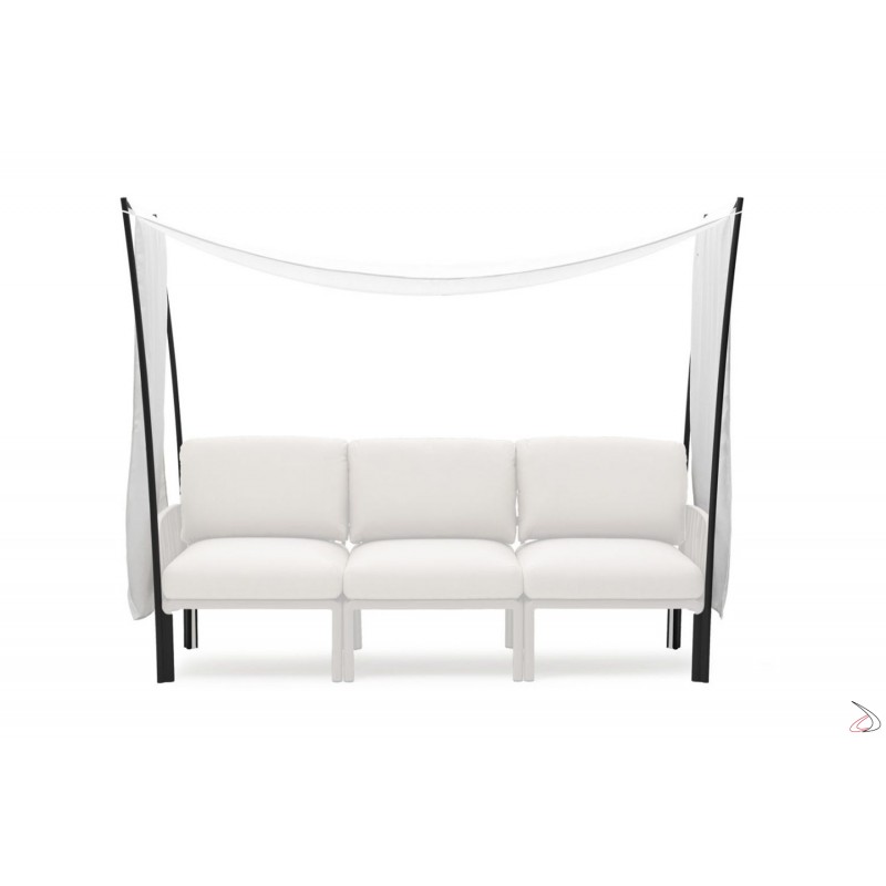 KOMODO OMBRA 3 - 40408.00.203   daybed πολυπροπυλενίου komodo, με διπλό κάθισμα, μαξιλάρια και σκίαστρο  235x92.5x187.5cm