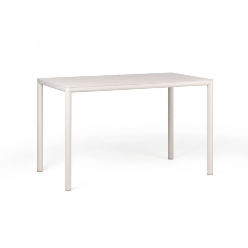 Piave 140x80 ( vern. corda 50369.00.369)  Τραπέζι  με επιφάνεια Laminate και πόδια αλουμινίου χρωμα εκρου 