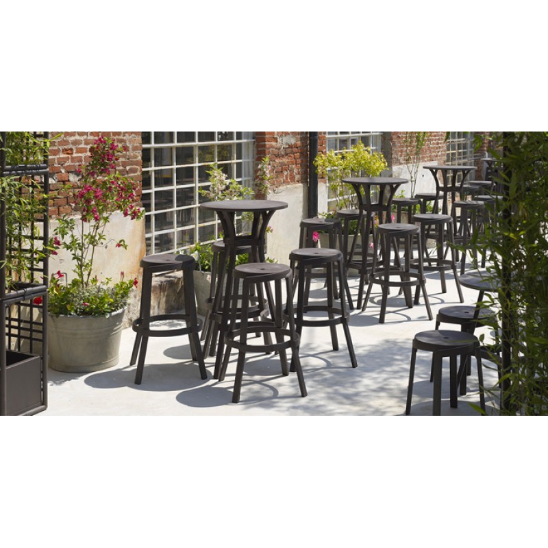 COMBO HIGH 70  Τραπέζι μπαρ από πολυπροπυλένιο με μοναδικό φινίρισμα. Φ70x110,5